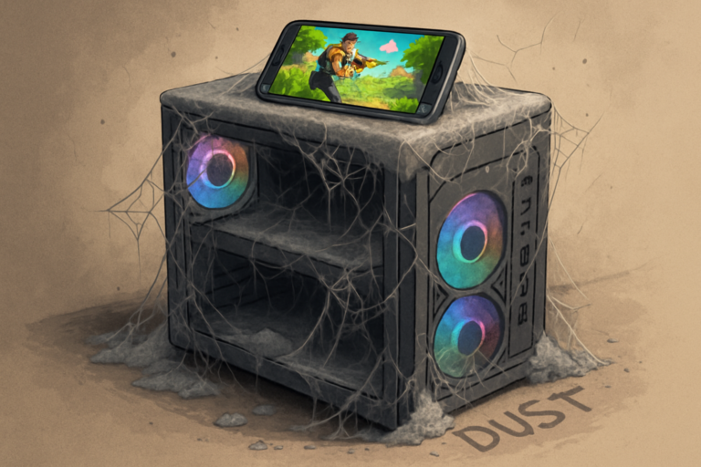 Um PC Gamer juntando poeira.